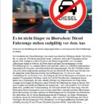 Es ist nicht länger zu übersehen: Diesel Fahrzeuge stehen endgültig vor dem Aus