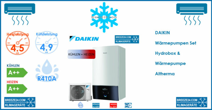 Daikin Altherma Wärmepumpe 4,3 kW Heizen Hydrobox+Außengerät EHBH04D6V + ERGA04DV