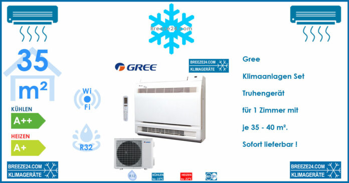 GREE Klimaanlage Truhengerät - GEH-12-K6-I + GEH-12-K6-0 R32 für 1 Zimmer mit 35 - 40 m²