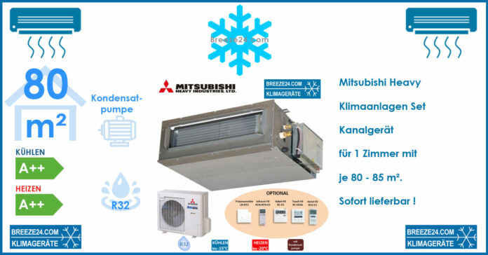 Mitsubishi Heavy Klimaanlage Kanalgerät - FDUM71VH + FDC71VNX-W R32 für 1 Raum mit 80 - 85 m²