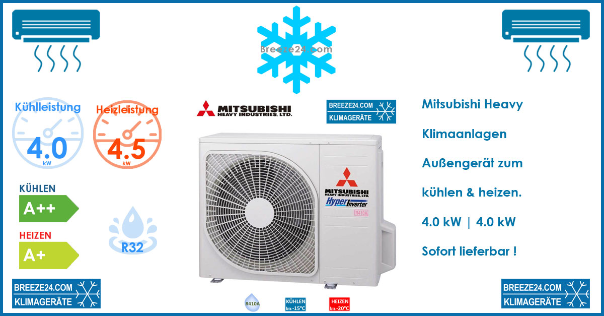 Mitsubishi Heavy Klimaanlagen Außengerät 4,0 kW - SRC40ZSX-S - R410A
