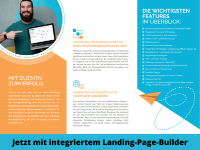 quentn email marketing crm landing pagebuilder