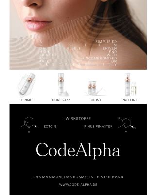 CODE ALPHA – Highend-Wirkkosmetik mit neuem Produktkonzept