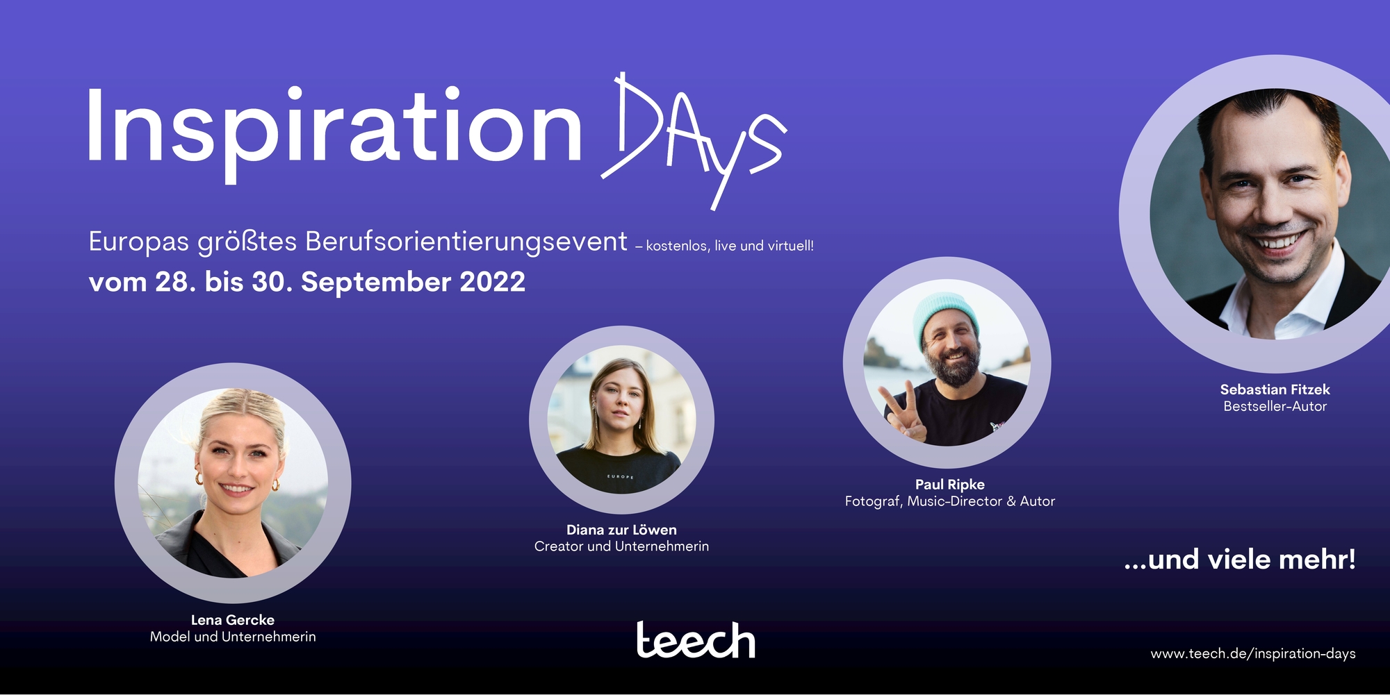 Inspirations Days - Europas größtes Berufsorientierungsevent vom28. bis 30. September 2022 teech Inspiration Days 2022 Banner - Inspirations Days - Europas größtes Berufsorientierungsevent vom28. bis 30. September 2022