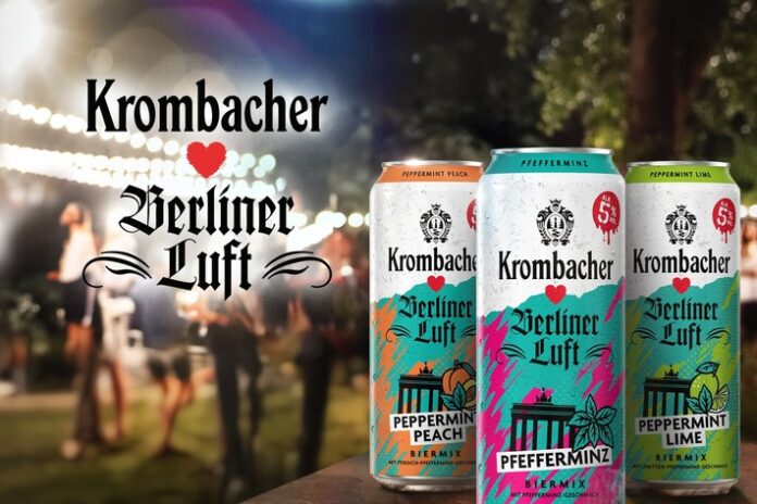 Krombacher Brauerei launcht drei außergewöhnliche Biermix-Getränke mit Partylikör Berliner Luft