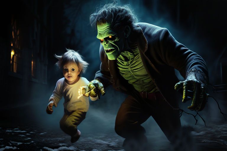 sweet frankenstein runs in the night with the christ child in his hand - Die Wahl des richtigen Weges: SEO oder RankensteinSEO für Top-Rankings