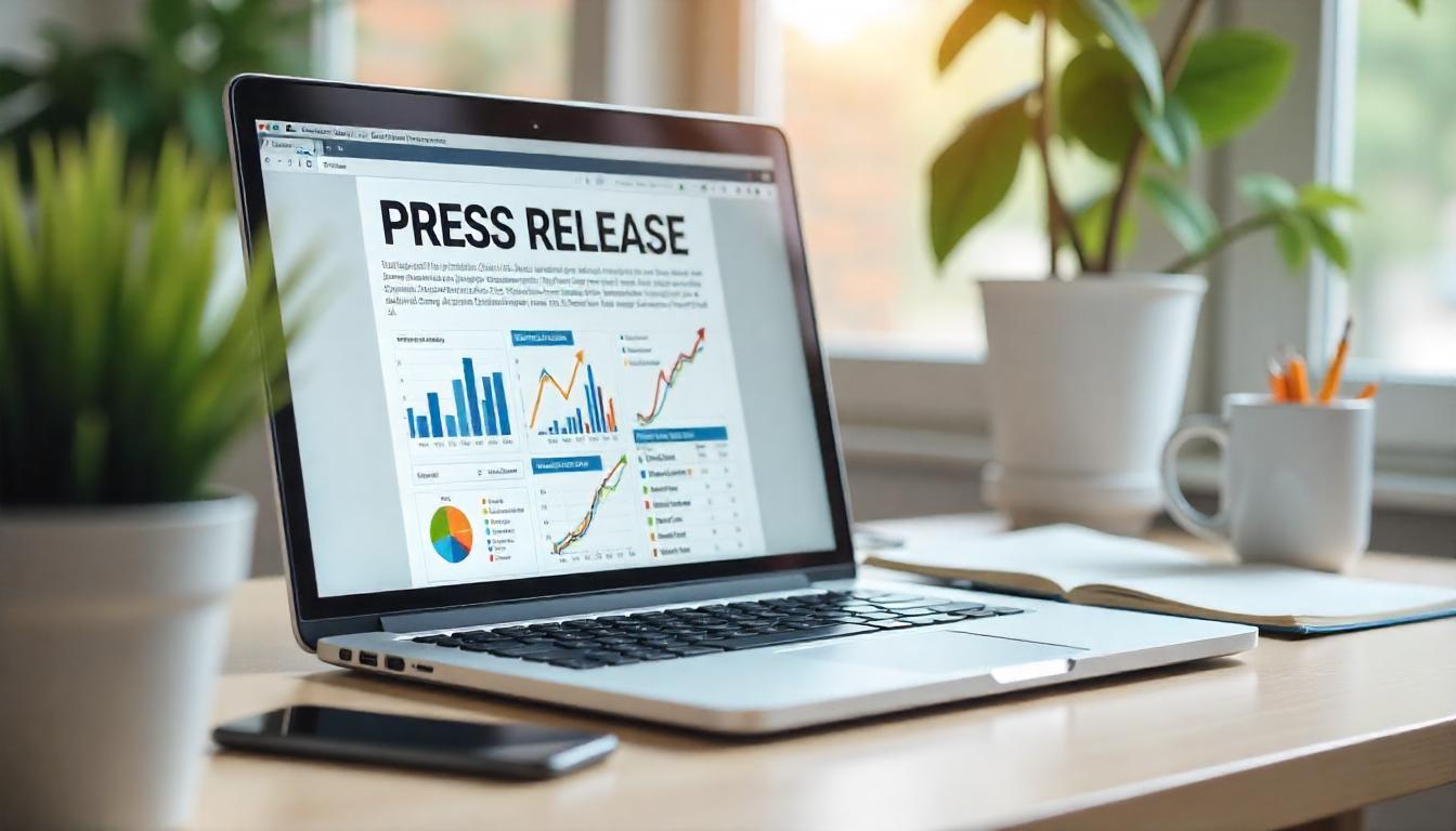 Storytelling und hochwertige Inhalte als Erfolgsfaktoren in der Online-PR Kreatives Storytelling in der Online-PR: Darstellung einer gut geschriebenen Pressemitteilung mit Notizen, Skizzen und Storytelling-Ideen auf einem Schreibtisch.