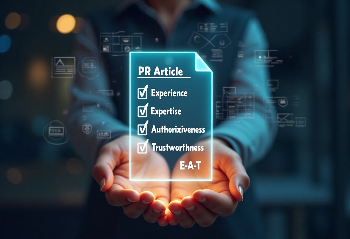 Wie E-E-A-T Vertrauen in der Online-PR sichtbar macht Symbolbild für E-E-A-T in der PR: Vertrauen, Autorität und digitale Sichtbarkeit